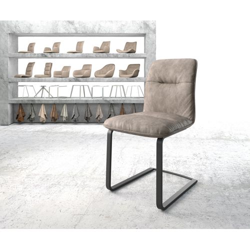 Chaise Vinjo-Flex Cantilever Plat Noir Vintage Taupe