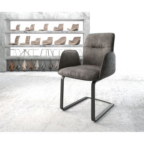 Fauteuil Vinja-Flex Cantilever Plat Noir Vintage Anthracite