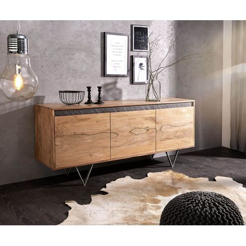 Buffet Stonegrace Acacia Nature 175 Cm 3 Portes Buffet Design