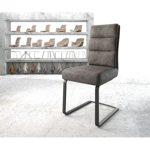 Chaise Pela-Flex Cantilever Plat Noir Vintage Anthracite