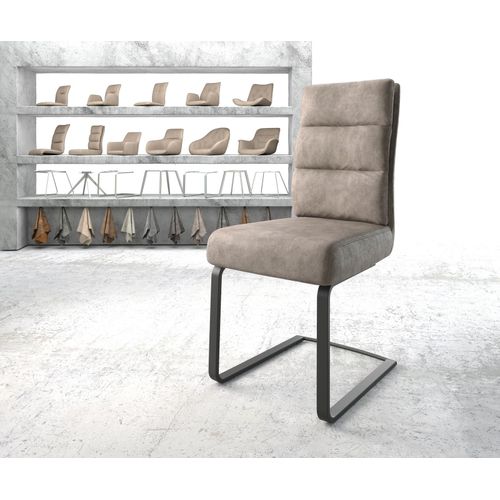 Chaise Pela-Flex Cantilever Plat Noir Vintage Taupe