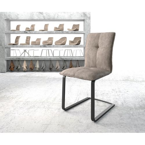 Chaise Maddy-Flex Cantilever Plat Noir Vintage Taupe