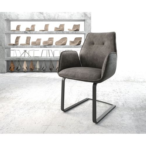 Fauteuil Zoa-Flex Cantilever Plat Noir Vintage Anthracite