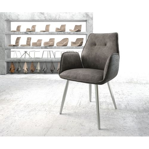 Fauteuil Zoa-Flex 4-Pieds Conique Acier Inoxydable Vintage Anthracite