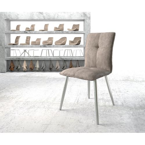 Chaise Maddy-Flex 4-Pieds Conique Acier Inoxydable Vintage Taupe