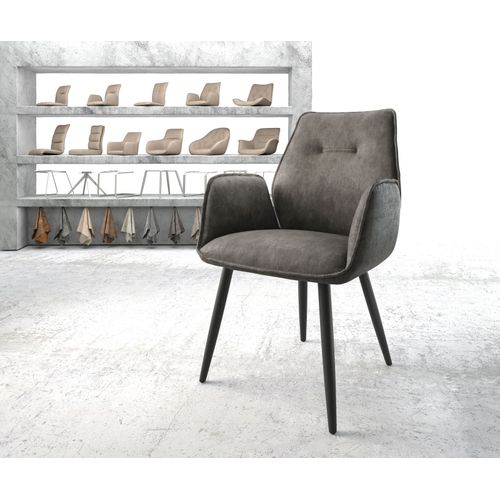 Fauteuil Zoa-Flex 4-Pieds Conique Noir Vintage Anthracite