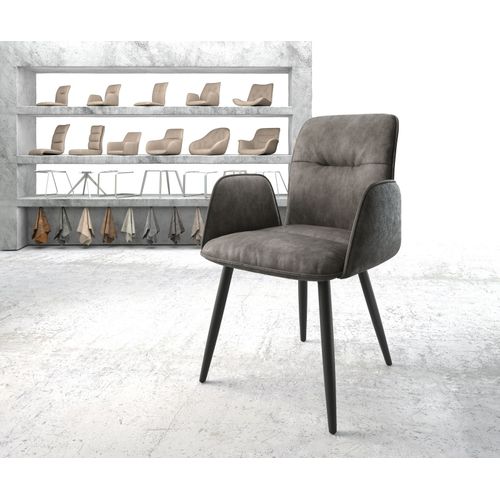 Fauteuil Vinja-Flex 4-Pieds Conique Noir Vintage Anthracite