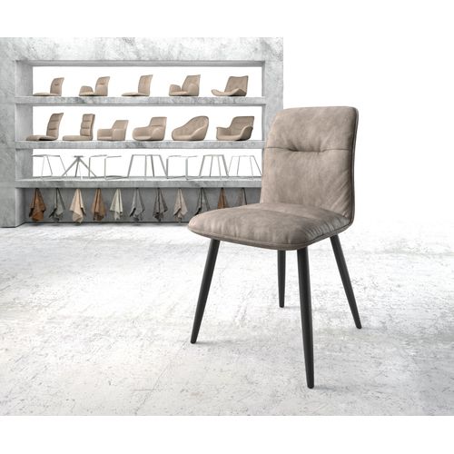 Chaise Vinjo-Flex 4-Pieds Conique Noir Vintage Taupe
