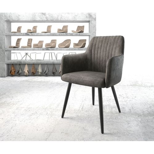 Fauteuil Greg-Flex 4-Pieds Conique Noir Vintage Anthracite
