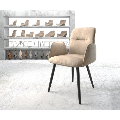 Fauteuil Vinja-Flex 4-Pieds Conique Noir Vintage Beige