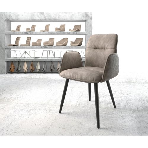 Fauteuil Vinja-Flex 4-Pieds Conique Noir Vintage Taupe