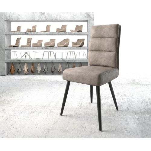Chaise Pela-Flex 4-Pieds Conique Noir Vintage Taupe