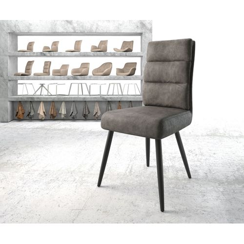 Chaise Pela-Flex 4-Pieds Conique Noir Vintage Anthracite
