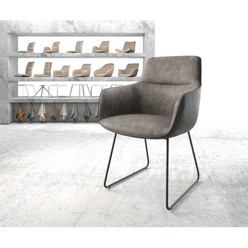 Chaise Pejo-Flex Cadre Patin Noir Vintage Anthracite