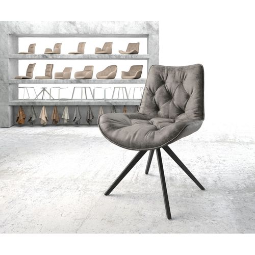 Chaise-Pivotante Taimi-Flex Cadre Crois? Carr? Noir Vintage Gris