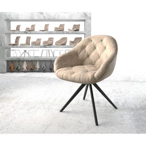 Chaise-Pivotante Gaio-Flex Cadre Crois? Carr? Noir Vintage Beige