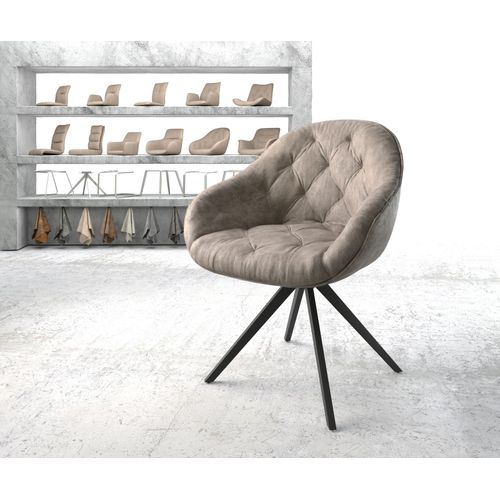 Chaise-Pivotante Gaio-Flex Cadre Crois? Carr? Noir Vintage Taupe