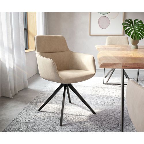 Chaise-Pivotante Pejo-Flex Cadre Crois? Carr? Noir Vintage Beige