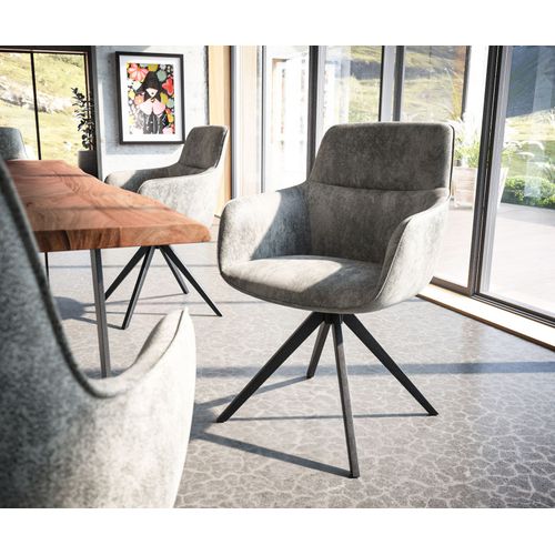 Chaise-Pivotante Pejo-Flex Cadre Crois? Carr? Noir Vintage Gris
