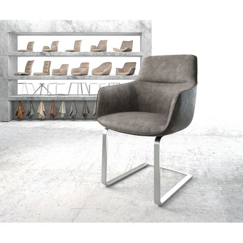 Chaise Pejo-Flex Cantilever Plat Acier Inoxydable Vintage Anthracite