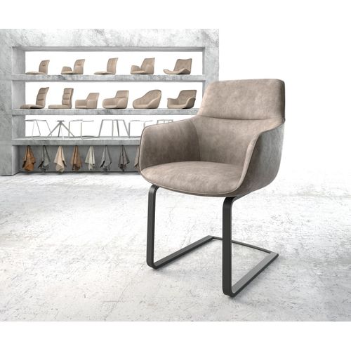 Chaise Pejo-Flex Cantilever Plat Noir Vintage Taupe