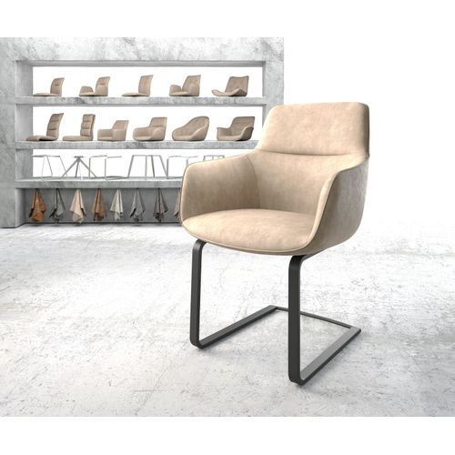 Chaise Pejo-Flex Cantilever Plat Noir Vintage Beige