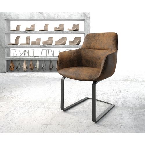 Chaise Pejo-Flex Cantilever Plat Noir Vintage Marron