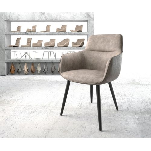 Chaise Pejo-Flex 4-Pieds Conique Noir Vintage Taupe