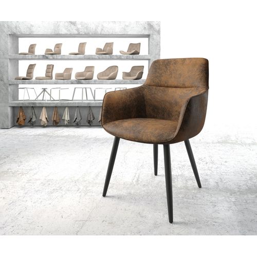 Chaise Pejo-Flex 4-Pieds Conique Noir Vintage Marron