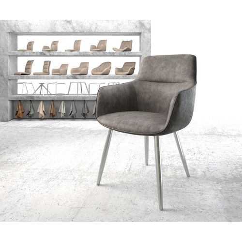 Chaise Pejo-Flex 4-Pieds Conique Acier Inoxydable Vintage Anthracite