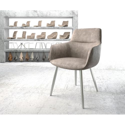 Chaise Pejo-Flex 4-Pieds Conique Acier Inoxydable Vintage Taupe
