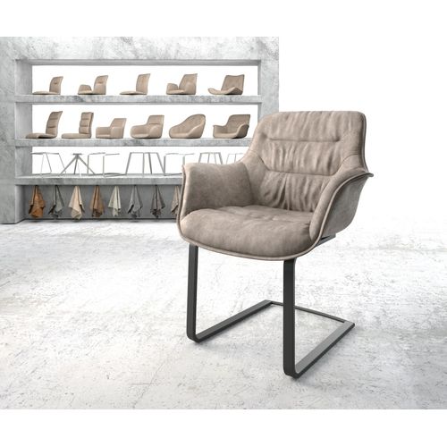 Fauteuil Kaira-Flex Cantilever Plat Noir Vintage Taupe