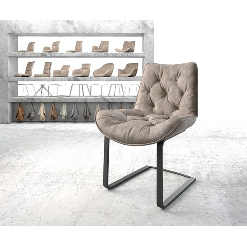 Chaise Taimi-Flex Cantilever Plat Noir Vintage Taupe