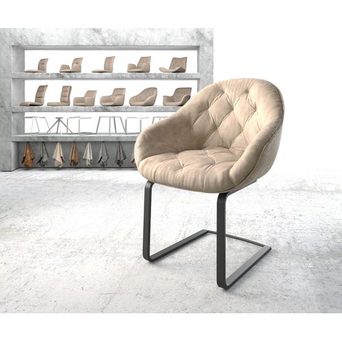 Fauteuil Gaio-Flex Cantilever Plat Noir Vintage Beige