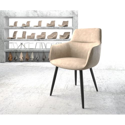 Chaise Pejo-Flex 4-Pieds Conique Noir Vintage Beige
