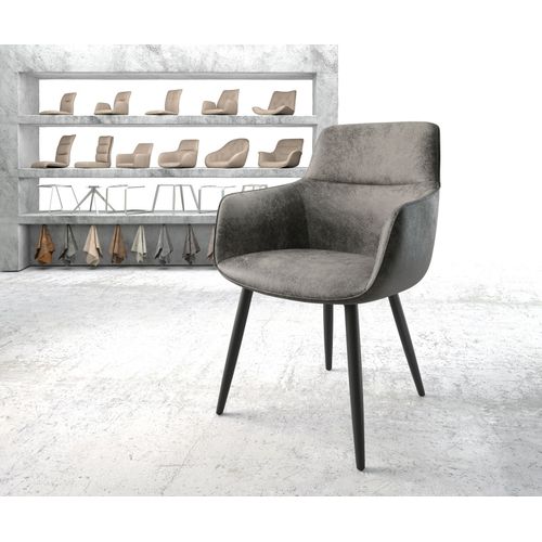 Chaise Pejo-Flex 4-Pieds Conique Noir Vintage Gris