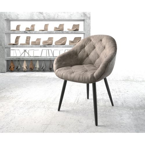 Fauteuil Gaio-Flex 4-Pieds Conique Noir Vintage Taupe