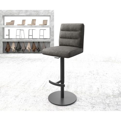 Chaise-De-Bar Pela-Flex Base Tournante Réglable En Haut Métal Vintage Anthracite