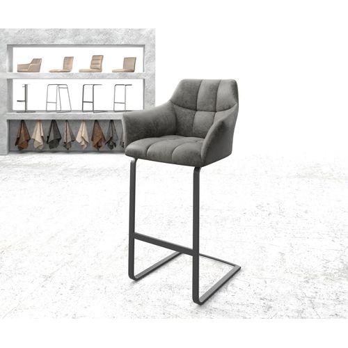 Chaise-De-Bar Yulo-Flex Cantilever Plat Métal Vintage Gris