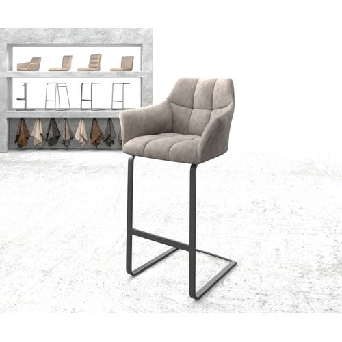 Chaise-De-Bar Yulo-Flex Cantilever Plat Métal Vintage Taupe