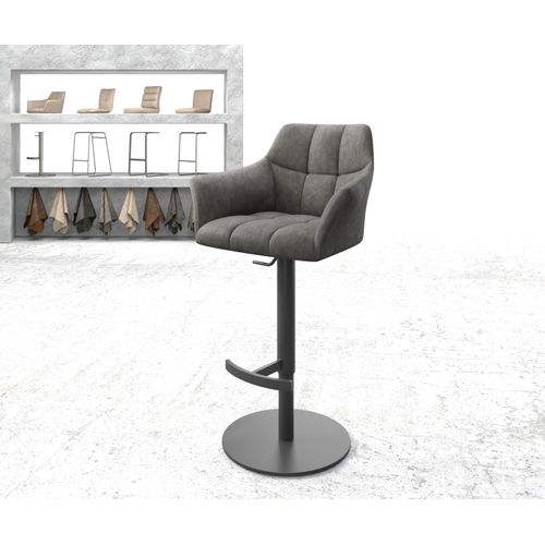 Chaise-De-Bar Yulo-Flex Base Tournante Réglable En Haut Métal Vintage Anthracite