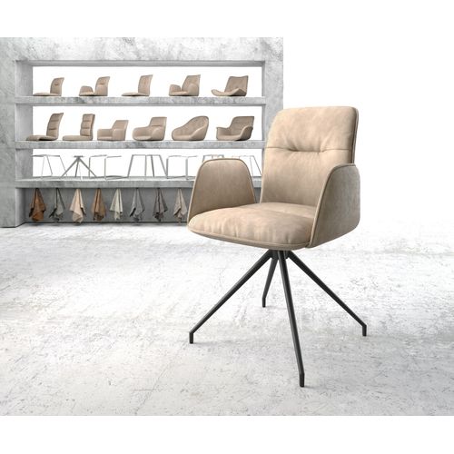 Chaise-Pivotante Vinja-Flex Cadre Crois? Conique Noir Vintage Beige