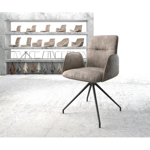 Chaise-Pivotante Vinja-Flex Cadre Crois? Conique Noir Vintage Taupe