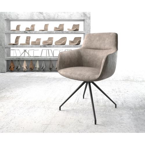 Chaise-Pivotante Pejo-Flex Cadre Crois? Conique Noir Vintage Taupe