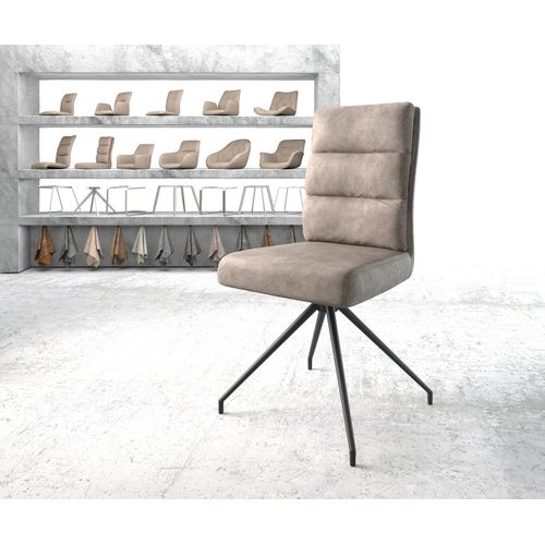 Chaise-Pivotante Pela-Flex Cadre Crois? Conique Noir Vintage Taupe