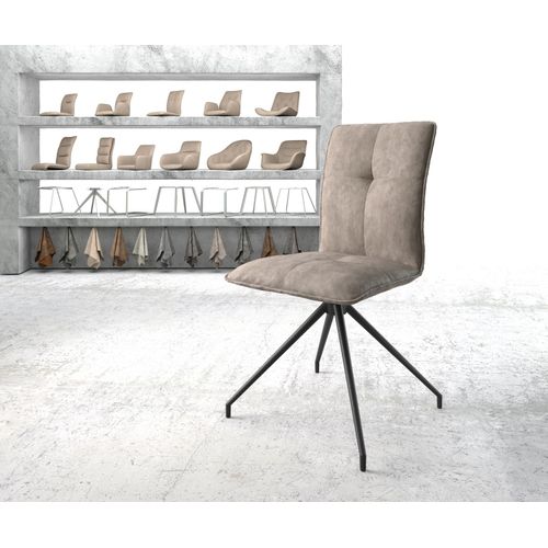 Chaise-Pivotante Maddy-Flex Cadre Crois? Conique Noir Vintage Taupe