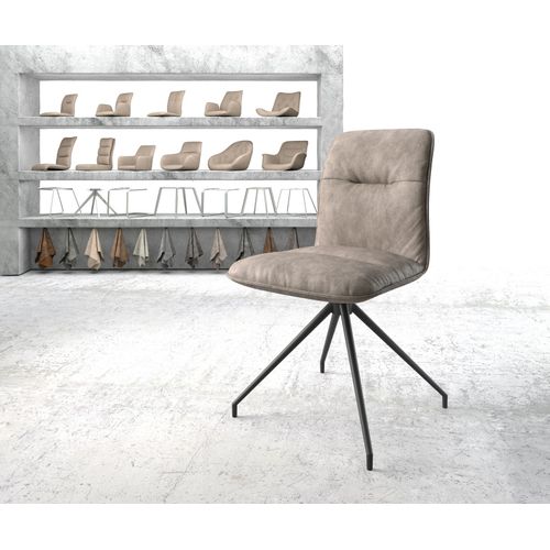 Chaise-Pivotante Vinjo-Flex Cadre Crois? Conique Noir Vintage Taupe