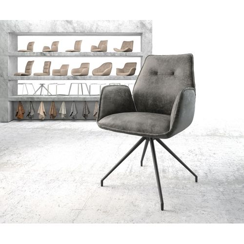 Chaise-Pivotante Zoa-Flex Cadre Crois? Conique Noir Vintage Gris