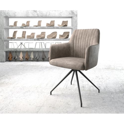 Chaise-Pivotante Greg-Flex Cadre Crois? Conique Noir Vintage Taupe