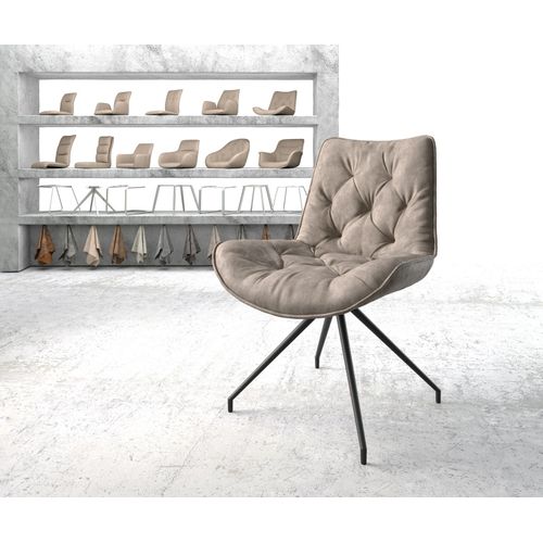 Chaise-Pivotante Taimi-Flex Cadre Crois? Conique Noir Vintage Taupe
